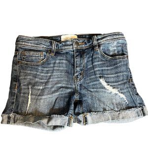 NECTAR CLOTHING blue denim distressed ripped shorts Size small EUC